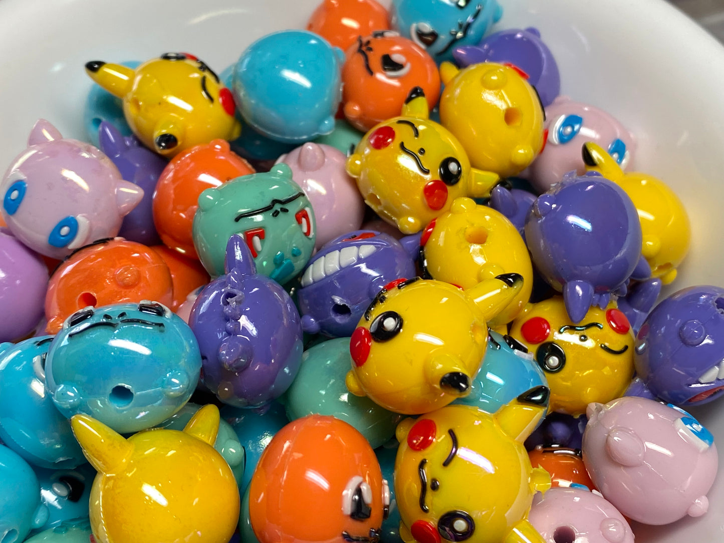 20mm rubber Pokémon beads