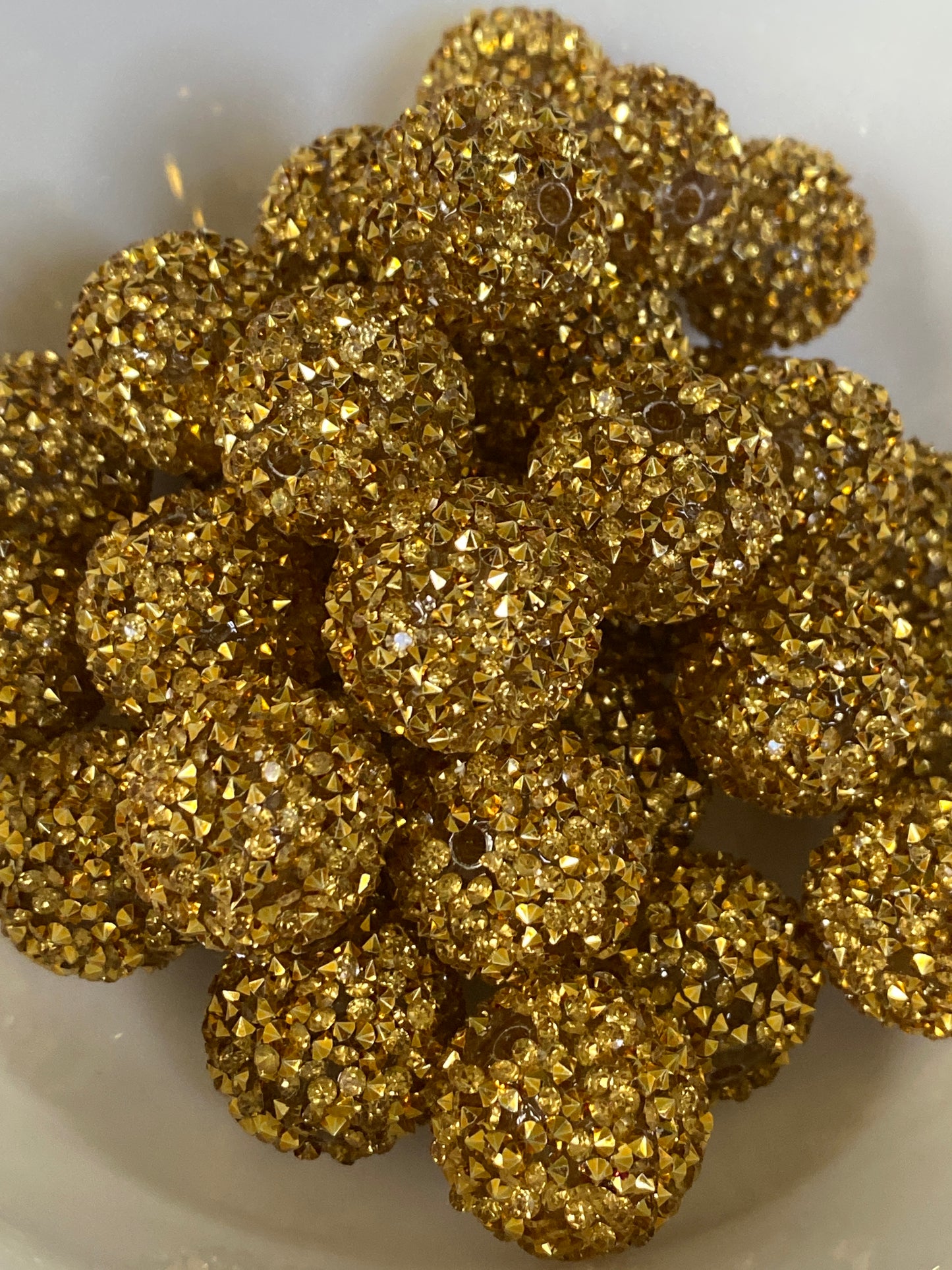 22mm acrylic rhinestone gold