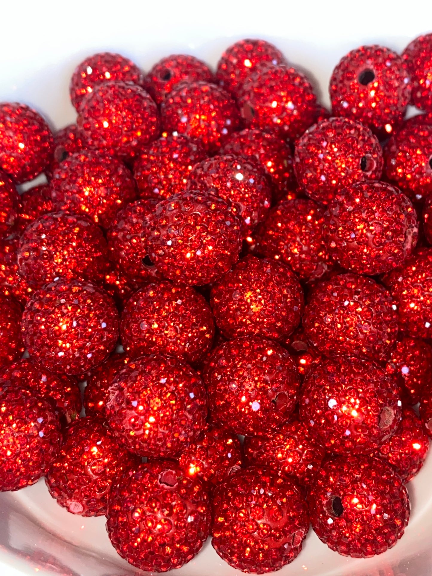 16mm glass rhinestone clay beads