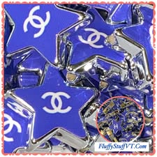 22mm designer CC chrome and colored star bead