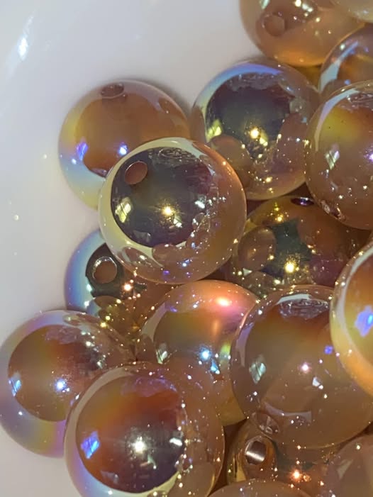 16mm gold UV peach bead.