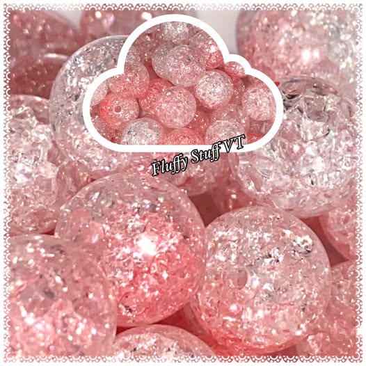 16mm beautiful crystal clear crackle with slight pink ombré.