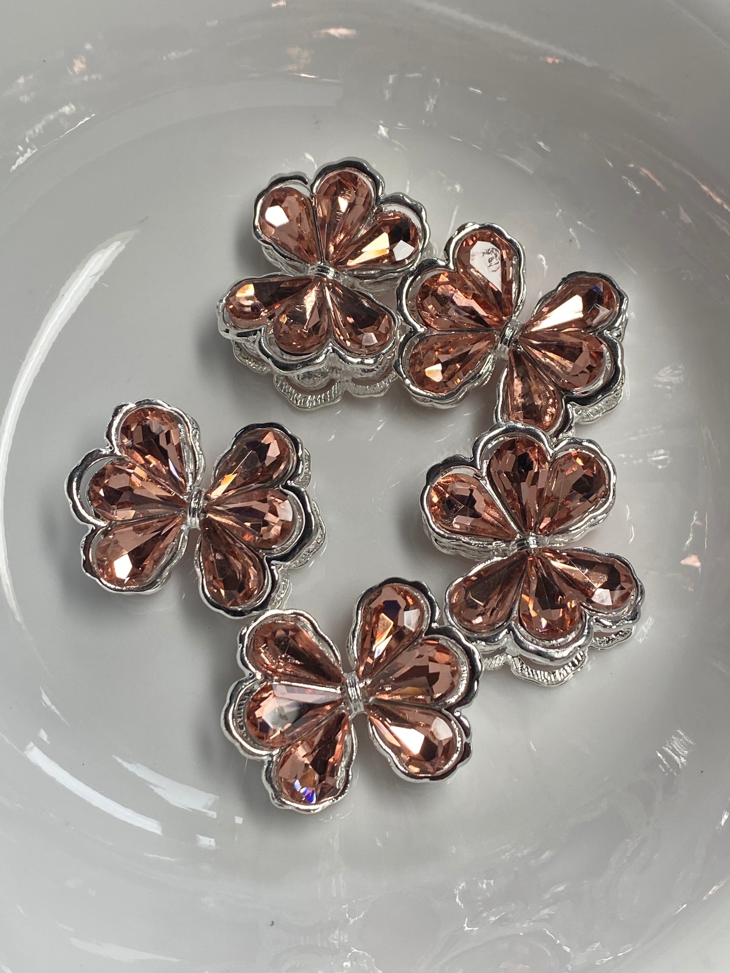 24mm 3D metal rhinestone bead