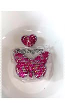 Glass rhinestone 42 mm butterfly with matching 18mm heart set