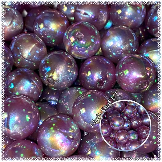 16mm amethyst purple glow/sky lumi beads