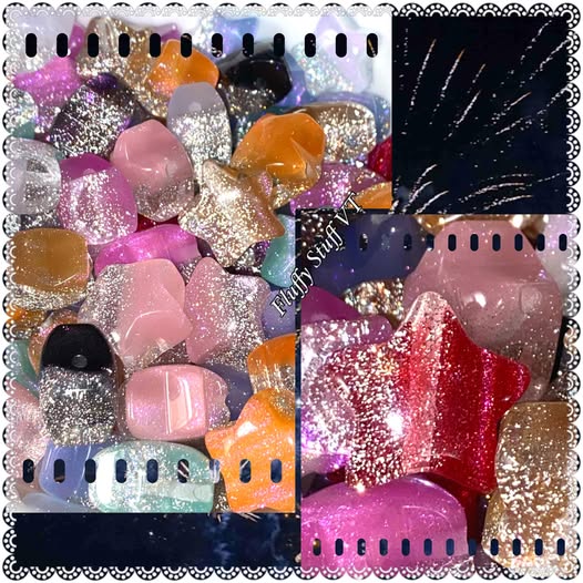 20mm silver glitter with 1/2 galaxy stars