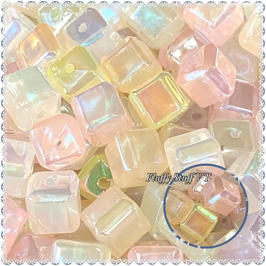 Pastel galaxy square 12mm beads.