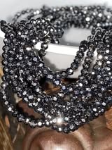 4mm hex cut chromed glass beads. Absolutely show stopping