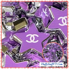 22mm designer CC chrome and colored star bead