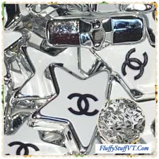 22mm designer CC chrome and colored star bead