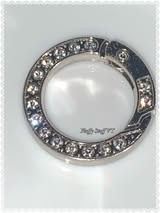 24mm rhinestone encrusted metal spring keychain rings.