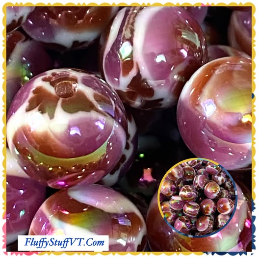 16mm ab coated resin purple chip bead