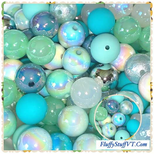 16mm teal bead mix