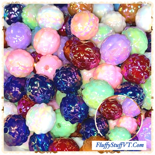16mm pineapple bead mixed colors. This beads have a texture and a beautiful uv coating