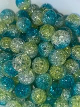 16mm ombré crackle beads with a basic glossy coat.