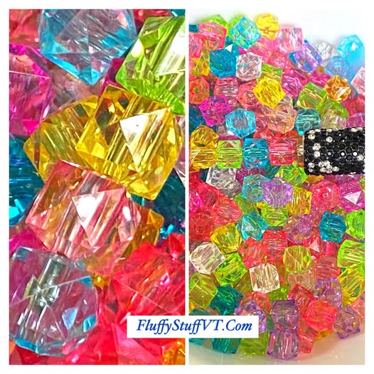 Popping highlighter gem cut 8mm spacer beads. These fit pens