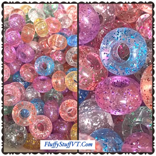 14mm glitter filled chunky spacer, fits pens.