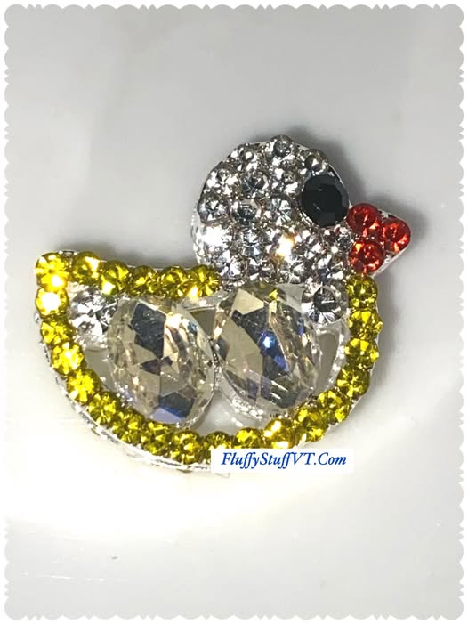20mm four hole Gem and rhinestone duckie metal beads