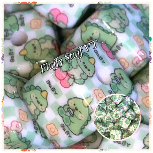 16mm adorable baby Dino cube bead