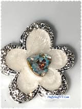 18mm rhinestone and enamel four hole metal bead.