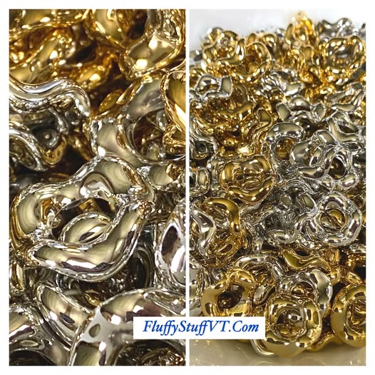 16mm metallic color wave spacers gold silver mix.