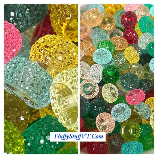10mm mixed color diamond cut spacers (fits pens).