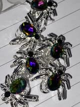 12mm metal spider and gem four hole bead.