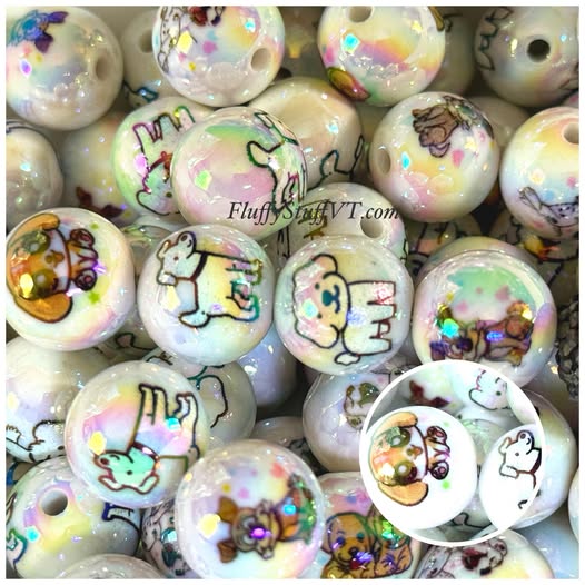 16mm mixed puppy beads.