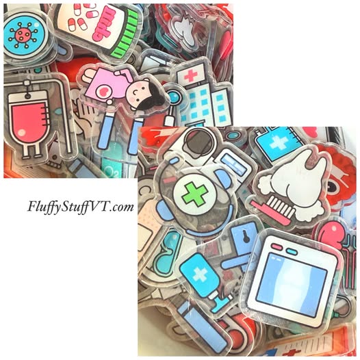 4cm medical/dental double sided flat acrylics