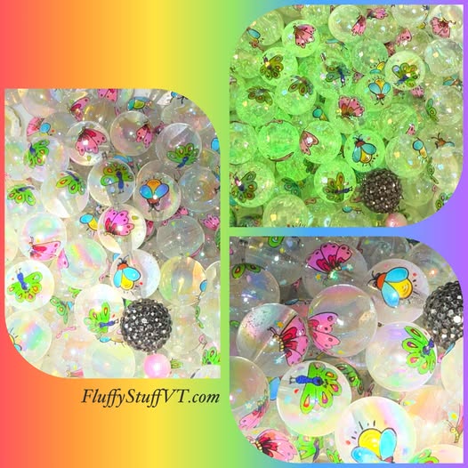 16mm glow in the dark lightning bug, butterfly, and peacocks 🦚 beads