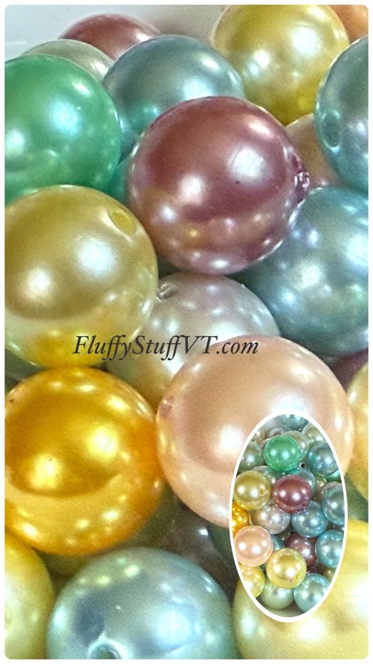 20mm pearl beads light color metallic look