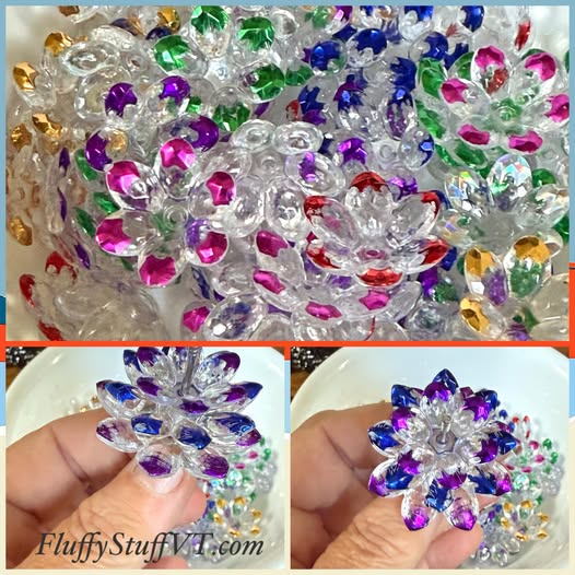 Tri-level metallic color leaf tip’s lotus flower beads
