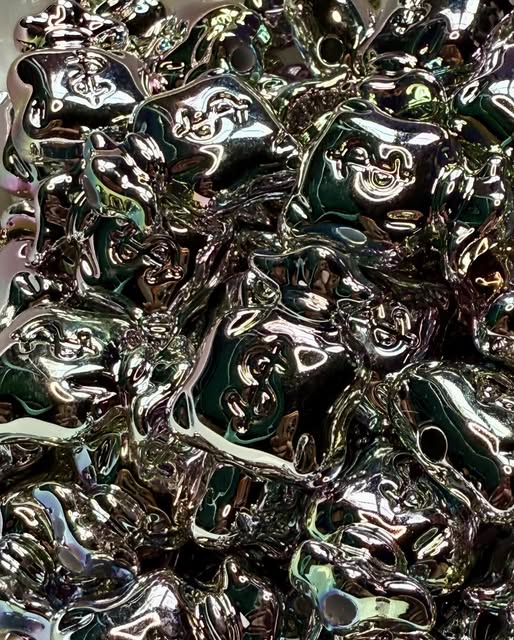 22mm rainbow chrome money bag beads