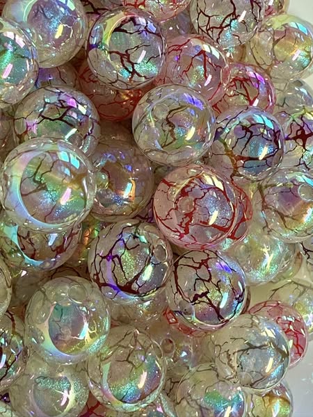 16mm white galaxy lightning beads