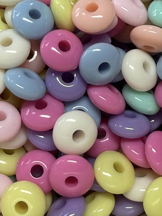 4mm acrylic pastel lentil spacers