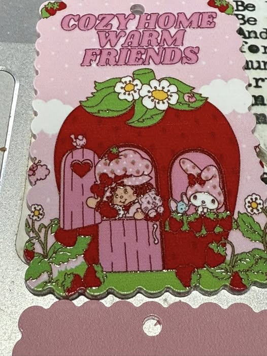 41mm Strawberry girl dog tag with hole