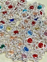 18mm gem cut glass rhinestone metal pendant charms