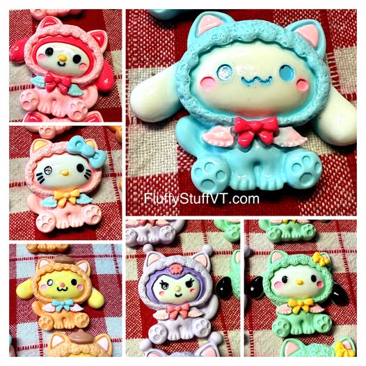 8cm flat back charms HK dressed as her friends.