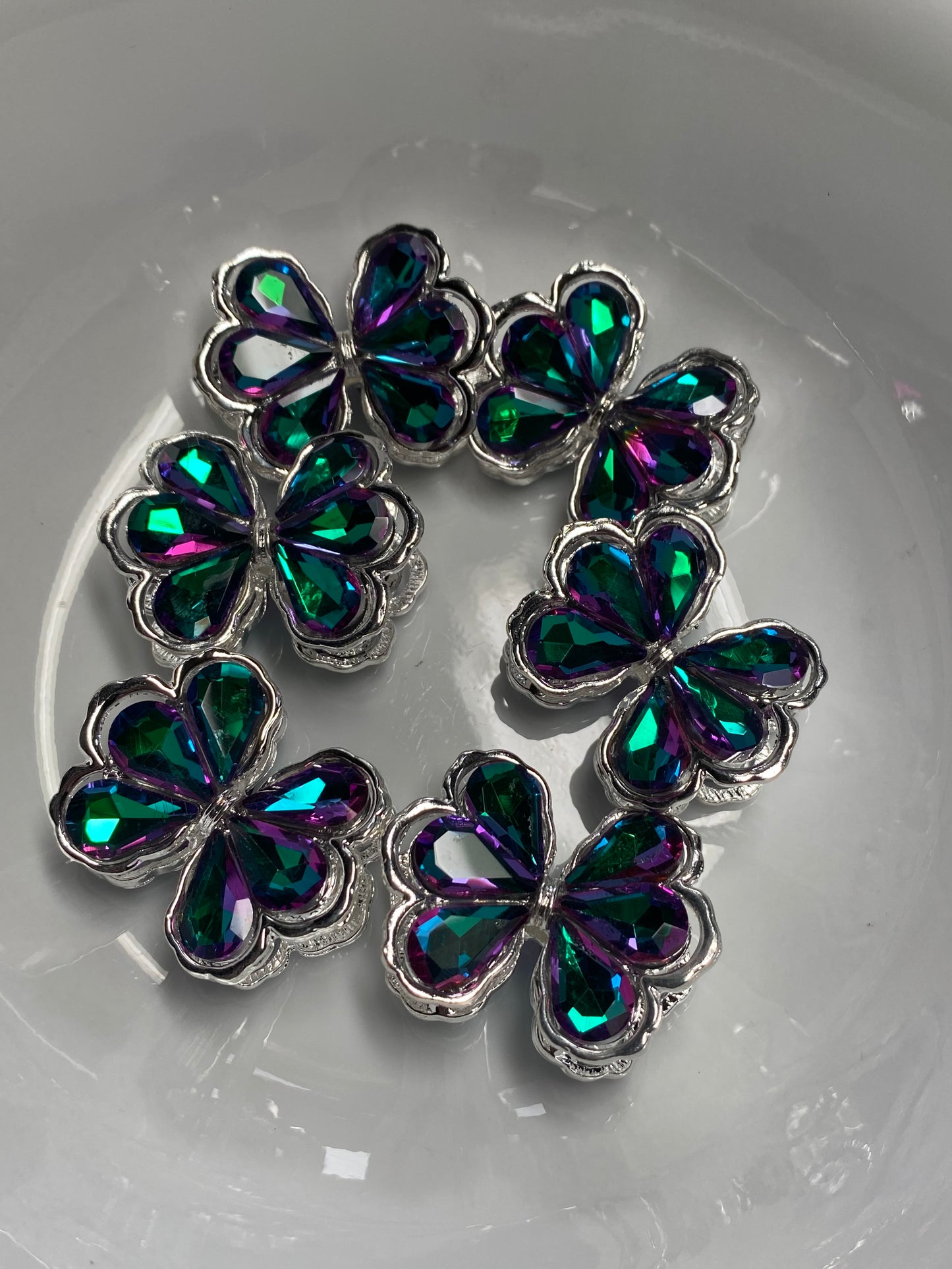 24mm 3D metal rhinestone bead