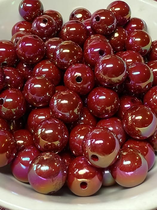 16mm sold color beads with uv coating