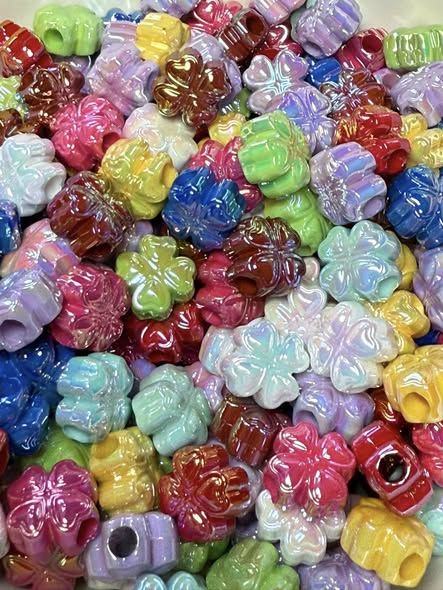 12mm four leaf clover large hole beads