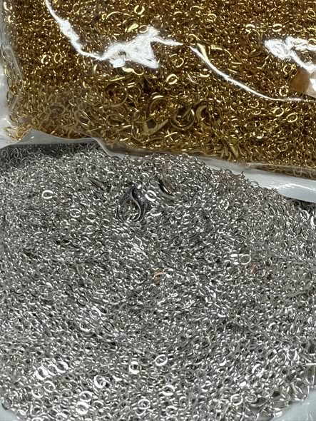 18” silver or gold color metal necklaces