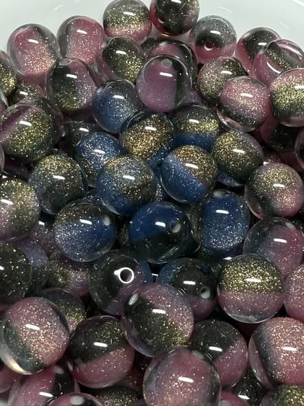 16mm halo glitter luminous and color change beads