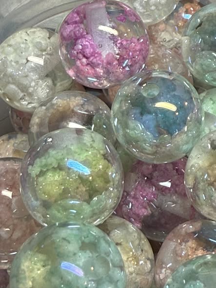 16mm uv coated glitter cloud beads