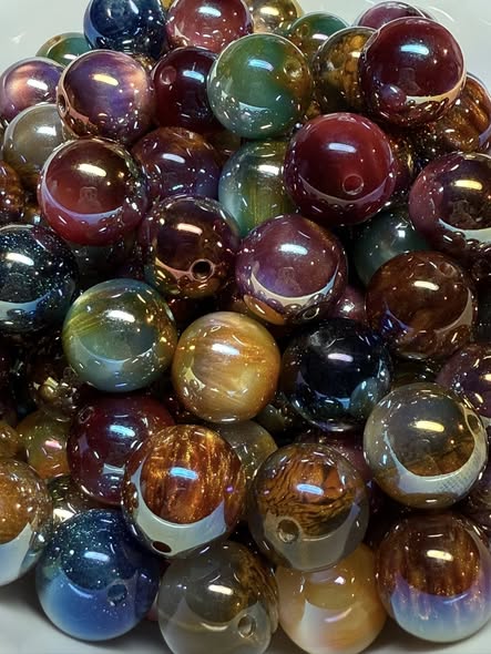 16mm flipping gorgeous resin electroplated mica cats eye.beads
