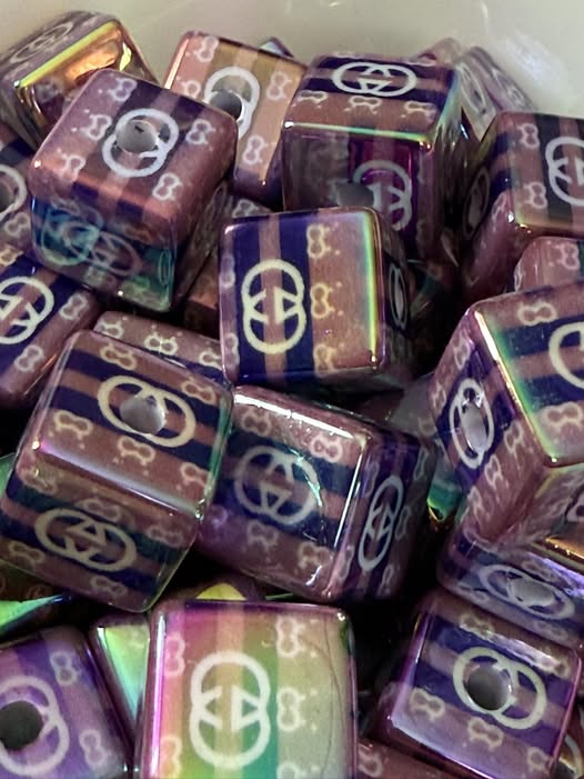 GG designer cube bead 16mm