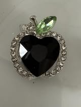 18mm gem and rhinestone metal apple bead