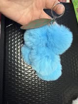 Pompom grape cluster key chain with lobster claw clasp