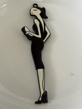 40mm metal and enamel purse/keychain charm