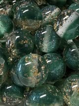 Green and clear gold flakes bead. Beautiful sparkle